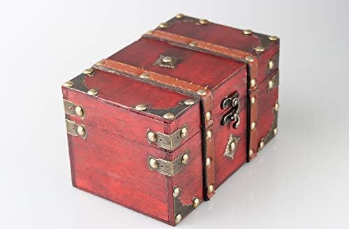 Exasinin drveni vintage blago škrinje sanduk kutija metalni ukras nakit kutija mala poklon kutija