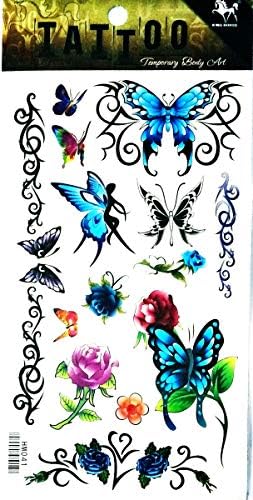 Nipitshop 1 lim Žene Privremene tetovaže Leptir i cvijeće Karoserija umjetnost Tetovaže Lažni Tatoo