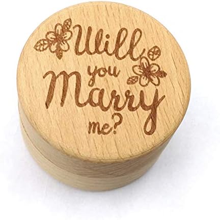 Amosfun rustikalni vjenčani prsten kutija Vintage drveni okrugli prsten kutija za vjenčanje zainteresovan za rustikalni prsten