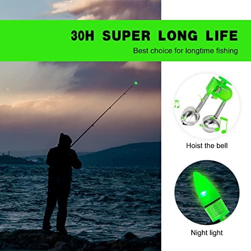 PALPPT 15PCS ribolovni zvona za šipke za noći zeleni lagani ribolov pol alarm Bell Najbolji ribolovni pribor i oprema (mozi se obavezno