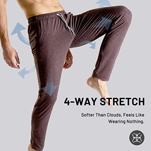 Mier muške meke salonske hlače otvori dno duge sa džepom lagane staze za atletsku vježbu joge