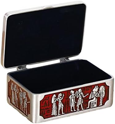 Qiaononi ZD205 1pc Egipat Stil Desktop nakit kutija nakit futrola Prijenosni metalni nakit BOX Crveni nakit