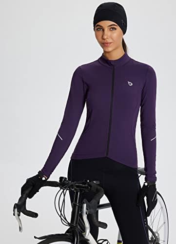 Baleaf ženski termalni biciklistički dres dugih rukava zima 4 džepova Biciklističke jakne od runa Vjetrootporna reflektivna hladno hladno vrijeme