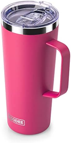 Koodee šalica za kafu s ručkom- 24 oz izolirane kafe putna krigla sa ručkom-nehrđajućem čeliku vakuum kampiranje kampiranje za kava (vino crveno)