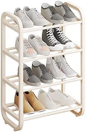 4-rabljeni stoji stalak za cipele 8-12 par Organizator cipela Jednostavna sklop za skladištenje cipela za ulaz, ormar, garaža, spavaća soba, garderoba (boja: bijela, veličina: 17,7 x 9,1 x 22.