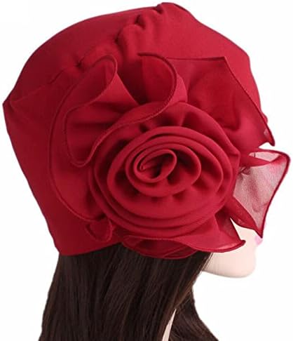 Ženski turban beanie kapa s cvijećem rastezljivim graničnim turbanskim glavama elastične glave omotajte hemopitne poklopce za glavu bijela