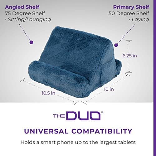 DUO SUPER PLUSHU-utni štand za pregled iPad, tablet, telefon - Memorijski tablet za ploču za pjenu - prenosivi držač tableta za putovanja i posao od kuće - plava, 10 x 10 x 6,75 inča