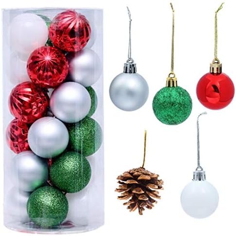 60 kom 1.6 Božić kugle dekorativni Shatterproof Božić ukras za jelku viseća Lopta prirodni borovi češeri viseći Božić drvo borovi