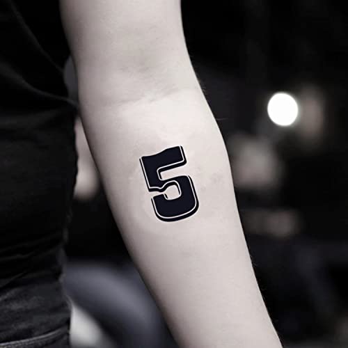 Broj pet 5 Privremena naljepnica za tetovaže - Ohmytat