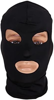 Dzrige Full Cover Zentai Maska Za Kapuljaču Elastična Crna Prozračna Maska Otvorenih Očiju Otvorena Usta Cosplay Kostim Kapuljača