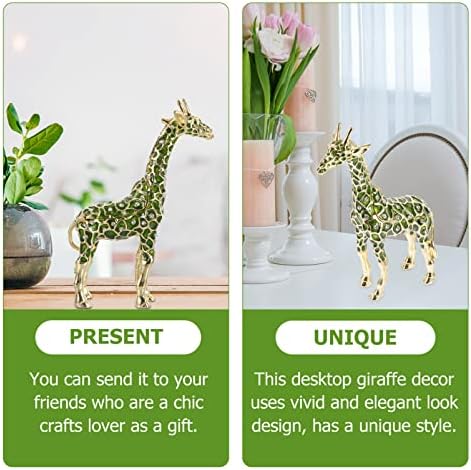 Dekor žirafe držač zvona sa šarkama za šarke za poklone nakit kutije Organizator Držač džungla za životinje Kip poklon za ljubitelje životinja Green Decoration para salas de casa