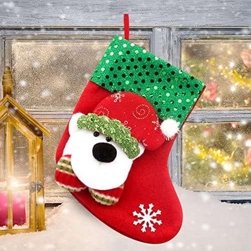 Čarape za slatkiše male božićne božićne torbe Boutique torbe čarape poklon ukras poklon ukras za obrt Drvena lopta vijenac i