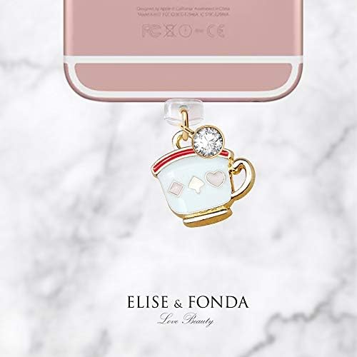 Elise & amp; FONDA CP68 USB priključak za punjenje Anti Dust Plug mali bijeli privjesak za čaj privjesak za telefon Charm za iPhone