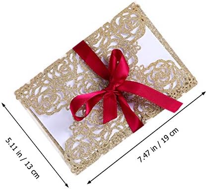 Nuobesty Wedding Poklon kartice 5 set izdvoje izleti pozivnice Karte Papir za vjenčanje Poziv za kartice za vjenčanje Shimmer Cardstock