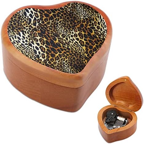 Leopard uzorak Drvena muzička kutija Muzičke kutije za box kutije za poklon Vintage Wood