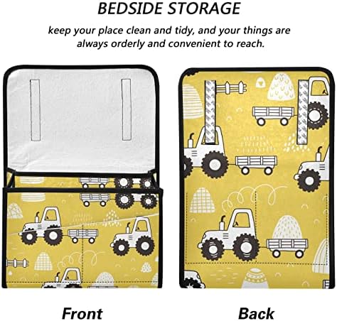 Guoche Tractor Doodle Bedside Organizer Storage 6 džepova Bedside Caddy za časopis za daljinski telefon