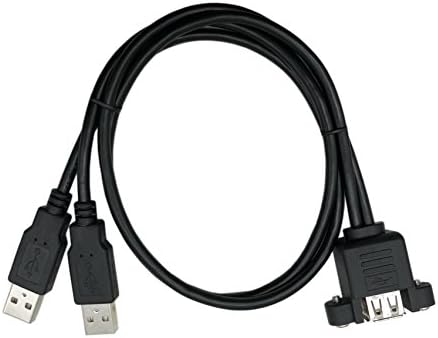 Cerrxian Lemeng Dual USB 2.0 muški za ženski produžni kabel 50cm sa rupama za vijčane ploče