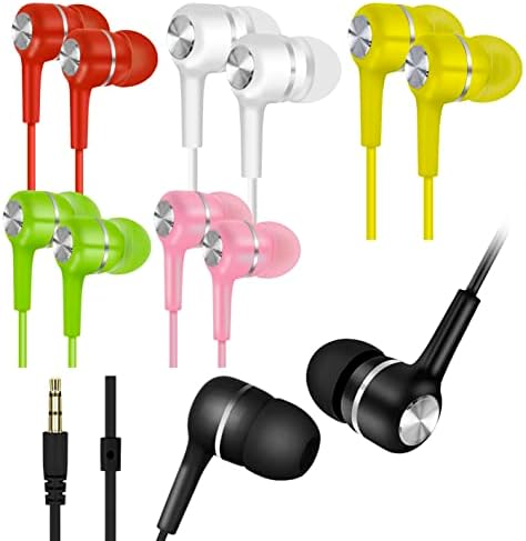 ZNXZXP Bulk Earbud za učionicu 30 pakovanja, slušalice za ušike za djecu Studenti Dečije tinejdžerke 6 Izuzetne boje pojedinačno pakirane