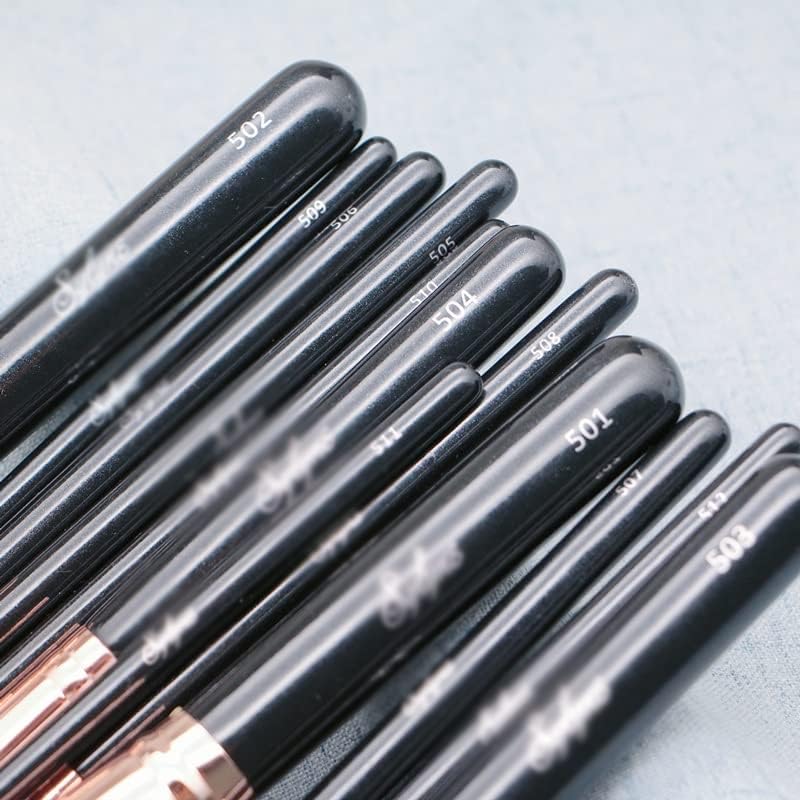 N / A Set četkica za šminku 12pcs sintetička kosa čine četkica zlatna fondacija u prahu konture sjenila sjenila