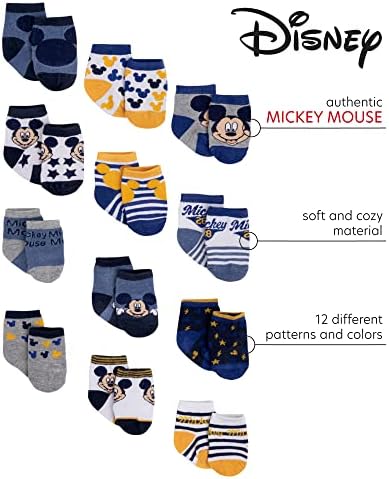 Disney baby Boys 'čarape - 12 pack mickey miš, Winnie The Pooh, King Lion, igračka priča