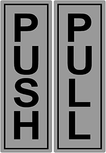 ValueBuy brušeni 304 klase od nehrđajućeg čelika Premium push / pull set vertikalni znak 5 x 1,5 inčni stilski