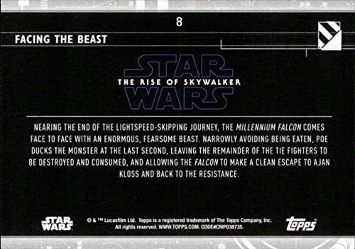 2020 TOPPS Star Wars Raspon Skywalker serije 2 plave 8 okrenute se na beastu Trading karticu