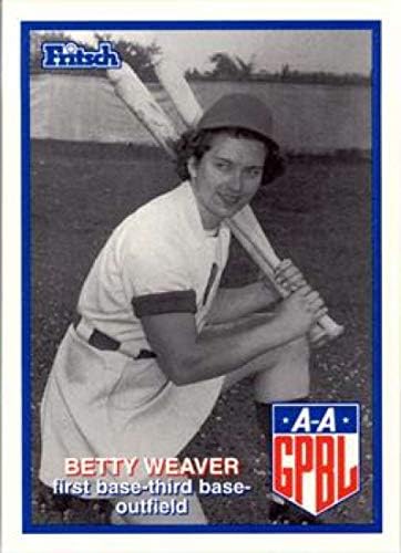 1996 AAGPBL serija 2 bejzbol # 327 Betty Weaver Fort Wayne Daisies RC Rookie Službena američka devojka Profesionalna bejzbol liga Trading Card Manting Larry Fritsch kartice