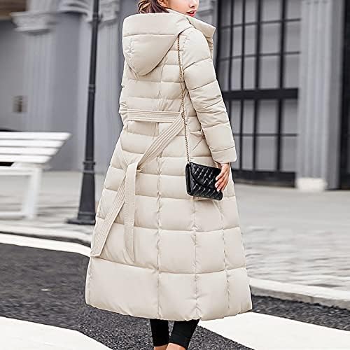 Lijepa zimska jakna s dugim rukavima za žene Tunic Comfort Slim Fit Hoodie Solid Fuzzy revel