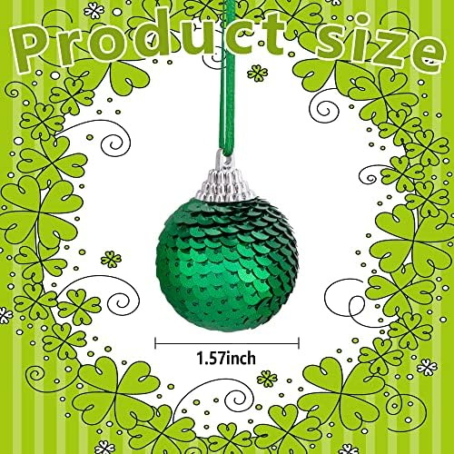 Deloky 24 kom St. Patrick Dan Ball Ornamenti-1.57 Inch St. Patrick Green Sequin viseća Lopta-Glitter Farmhouse Ball ukrasi za drvo