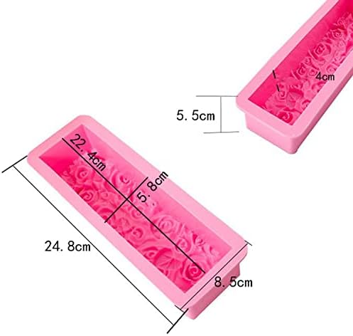 Ružičasti kalup za svijeće cvjetni pravokutnik ruža latica silikonska sapuna DIY ručno izrađeni alat za uređenje umjetnosti zanat