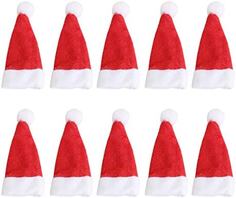 Amosfun Mini DIY Božićni šešir lizalica bombona šešir Santa Claus šešir Božić Doll Crafts Party Favors