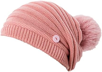 Zimska beani šeširi Žene Ležerne prilike, Chill Chint CAP CAP CAP Vjetrootporna bejzbol kape pleteni šešir debeli topli kape