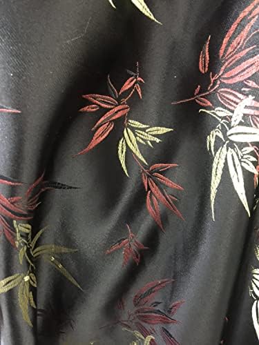 Alondra crni listovi Brokatna kineska satenska tkanina pored dvorišta - 10095