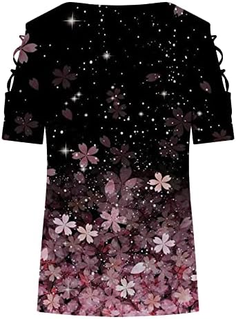 Smiješna košulja žensko Ljeto Jesen kratki rukav 2023 Trendi Crewneck Pamuk grafički grafički ručak labava Fit Top košulja za Lady
