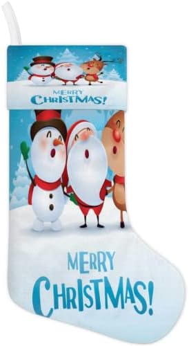 Sretan Božićni božićni čarapa, Cartoon Santa Deer Snowman Super Soft Xmas Čarape Velvet Viseće čarape za stepenice Kamin Početna Dekor