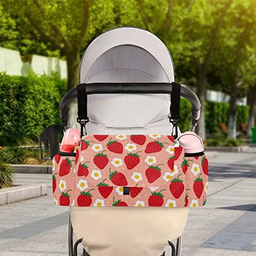 Cataku slab jagoda cvjetna kolica Organizator bag baby univerzalna kolica dodatna torba sa 2 držača čaša velikog prostora torba za