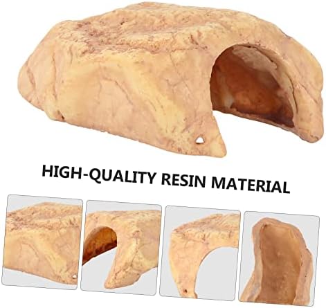 Ipetboom 3 kom Betta dekoracija gmizavaca Prop ukras Hideaway gušteri šuplje žuto mjesto dekor vodozemci za stanište platforma akvarijum Smola za simulaciju pećine male kornjače kornjače