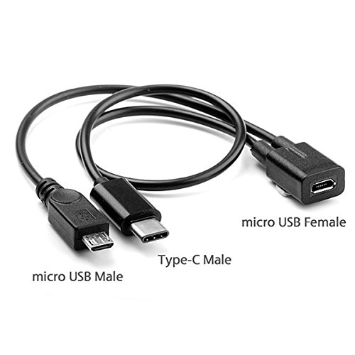 Chenyang Cy Micro USB ženski do USB C & Micro USB mužjak razdjelnik za produženje punjenja