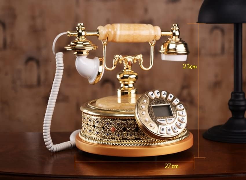 WYFDP Antique fiksni telefon kućni telefon sa Rhinestones, ID-a DTMF / FSK Caller, 16 melodija zvona, podesiva LCD svjetlina