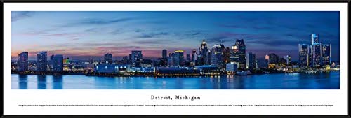 Blakeway worldwide Panorama standardni okvir Detroit, Michigan noću-Blakeway panorame Skyline Posteri