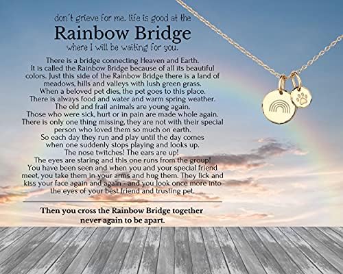 HOPE LOVE SHINE Rainbow Bridge pet spomen ogrlica - pas simpatije pokloni, gubitak Pet, mačka spomen nakit za žene & amp; muškarci-pas