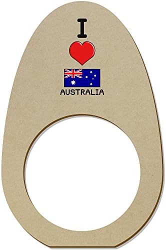 Azeeda 5 x 'Volim Australia' drvene prstenove / držači