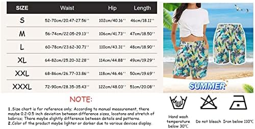 Bagelise ženske kratke hlače Ljeto udobno plaže kratke hlače Elastični struk cvjetni print sa 2 džepa podstavljene biciklističke kratke hlače