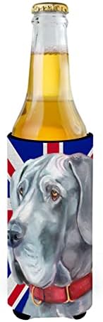 Caroline's LH9598MUK Veliki Dane sa engleskom Union Jack Britanac zastava Ultra Hugger za tanke limenke, može li hladnjak rukav zagrliti rukav za piće za piće