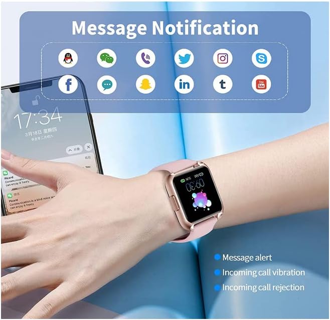 Maxtop Smart Watch kompatibilan iPhone Android, fitness tracker sat sa monitorom za otkucaje srca, nadziranje mirovanja kisikom i monitor krvnog pritiska, muški ženski pametni sat