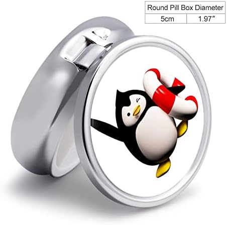 Metalna Futrola Za Pilule Penguin Prenosiva Kutija Za Lijekove Organizator Vitamina Držač Kontejner
