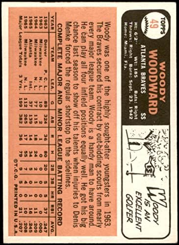1966. TOPPS # 49 Woody Woodward Atlanta Braves ex Hrabre