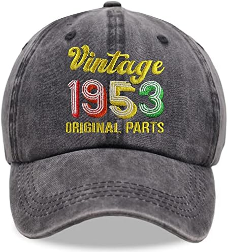 Funny Vintage 1953 originalni šešir dijelova, Podesiva oprana pamučna 70 Rođendanska bejzbol kapa za žene i muškarce