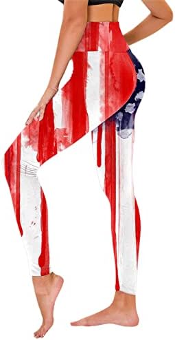 Američki zastavačke tajice Trčevi temmy American zastava Hlače pantalone Stretchy Comfy Fitness Trčanje za podizanje pantalona