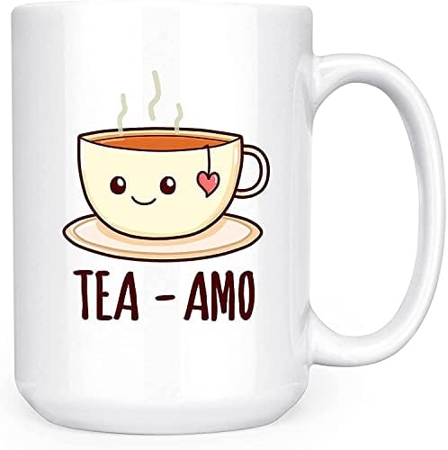 Tea-amo pun español španjolski Volim te krigla - 15oz Deluxe dvostrana čajna šolja